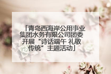 青岛西海岸公用事业集团水务有限公司团委开展“诗话端午 礼敬传统”主题活动