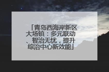 青岛西海岸新区大场镇：多元联动、智治无忧，提升综治中心新效能
