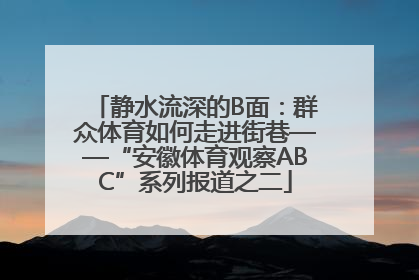 静水流深的B面：群众体育如何走进街巷——“安徽体育观察ABC”系列报道之二