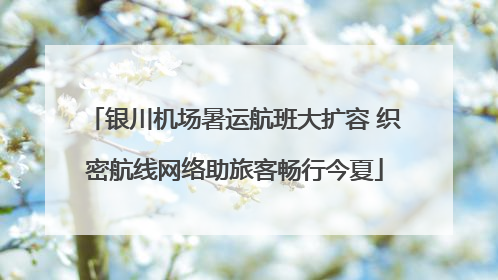 银川机场暑运航班大扩容 织密航线网络助旅客畅行今夏