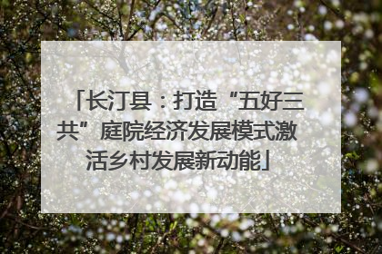 长汀县：打造“五好三共”庭院经济发展模式激活乡村发展新动能