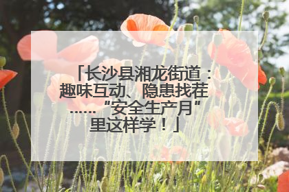 长沙县湘龙街道：趣味互动、隐患找茬……“安全生产月”里这样学！
