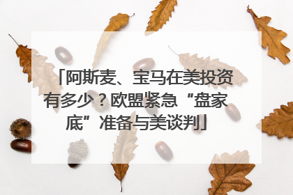 阿斯麦、宝马在美投资有多少？欧盟紧急“盘家底”准备与美谈判