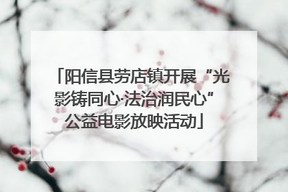 阳信县劳店镇开展“光影铸同心·法治润民心”公益电影放映活动