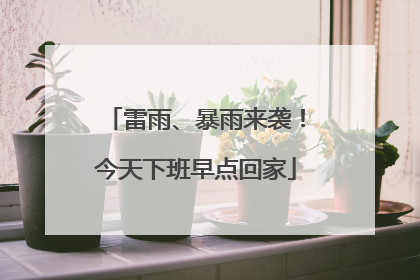 雷雨、暴雨来袭！今天下班早点回家