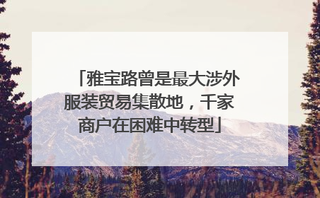 雅宝路曾是最大涉外服装贸易集散地，千家商户在困难中转型