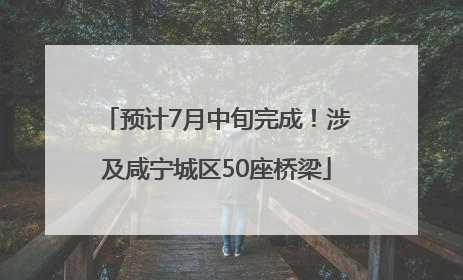 预计7月中旬完成！涉及咸宁城区50座桥梁