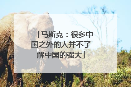 马斯克：很多中国之外的人并不了解中国的强大