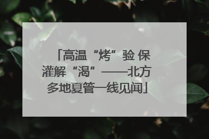 高温“烤”验 保灌解“渴”——北方多地夏管一线见闻
