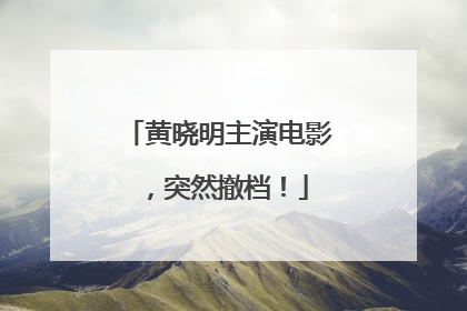 黄晓明主演电影，突然撤档！