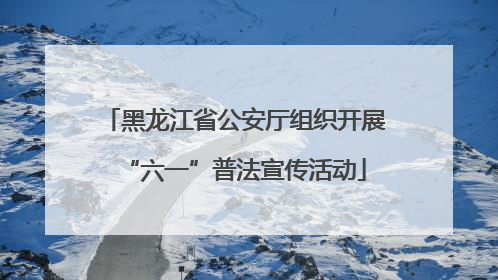 黑龙江省公安厅组织开展“六一”普法宣传活动