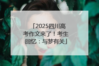 2025四川高考作文来了！考生回忆：与梦有关