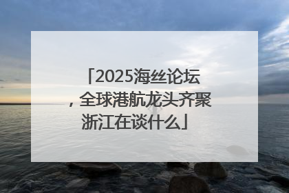 2025海丝论坛，全球港航龙头齐聚浙江在谈什么