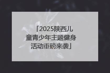 2025陕西儿童青少年主题健身活动重磅来袭