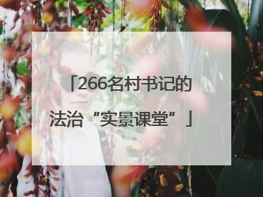 266名村书记的法治“实景课堂”