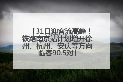 31日迎客流高峰！铁路南京站计划增开徐州、杭州、安庆等方向临客90.5对