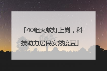 40组灭蚊灯上岗，科技助力居民安然度夏