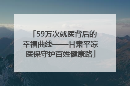 59万次就医背后的幸福曲线——甘肃平凉医保守护百姓健康路