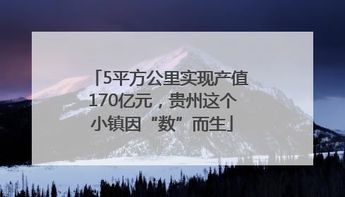 5平方公里实现产值170亿元，贵州这个小镇因“数”而生