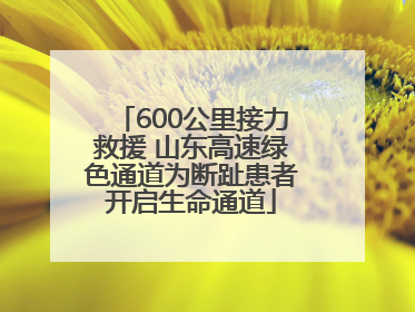 600公里接力救援 山东高速绿色通道为断趾患者开启生命通道