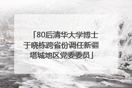 80后清华大学博士于晓栋跨省份调任新疆塔城地区党委委员