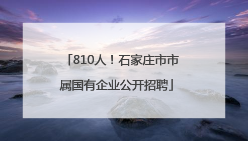 810人！石家庄市市属国有企业公开招聘