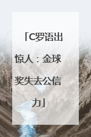 C罗语出惊人：金球奖失去公信力