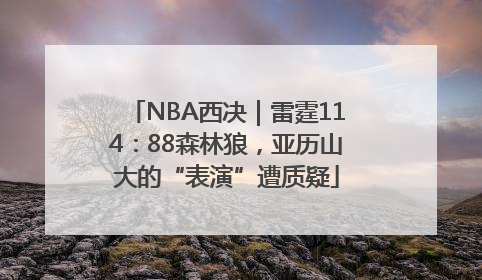 NBA西决｜雷霆114：88森林狼，亚历山大的“表演”遭质疑